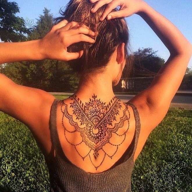 Back Side Henna Tattoos