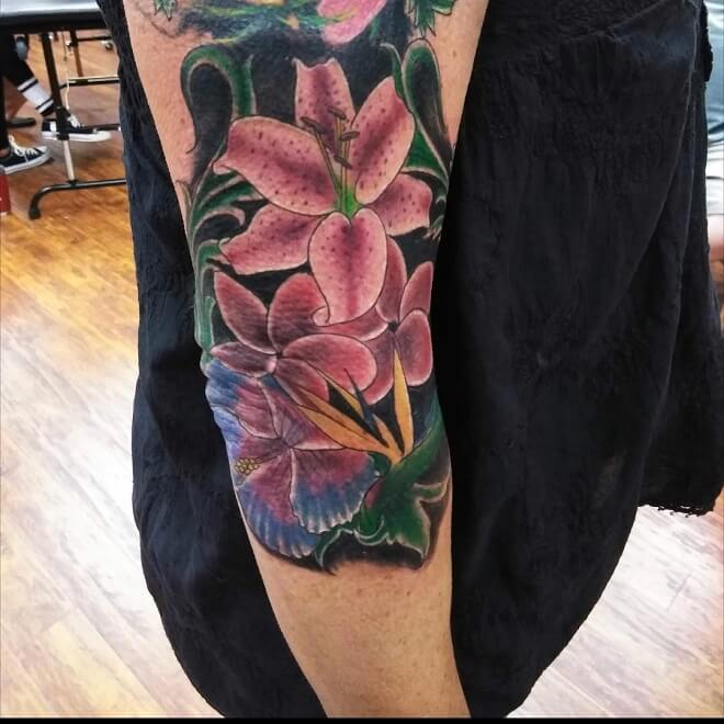 Bright Color Lotus Tattoo