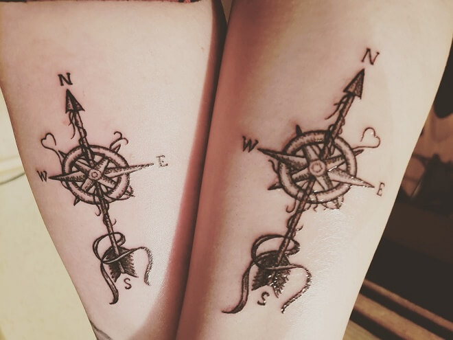Compass Best Friends Tattoos