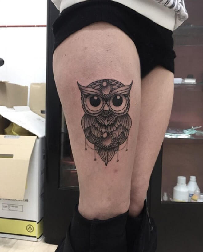 Dotwork Owl Tattoo