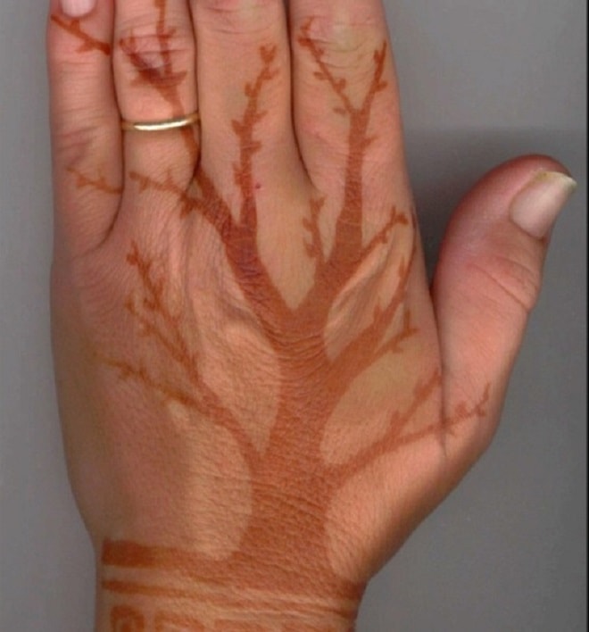 Fading henna tattoo