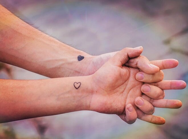 Hearts Couple Tattoo