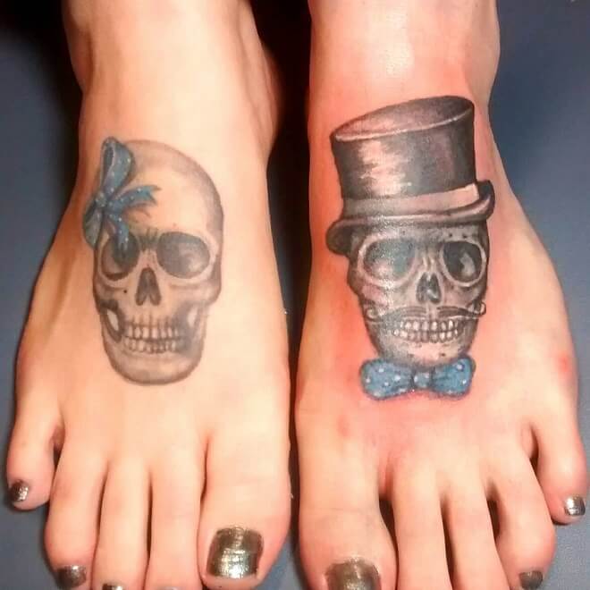 Matching Skull Tattoos