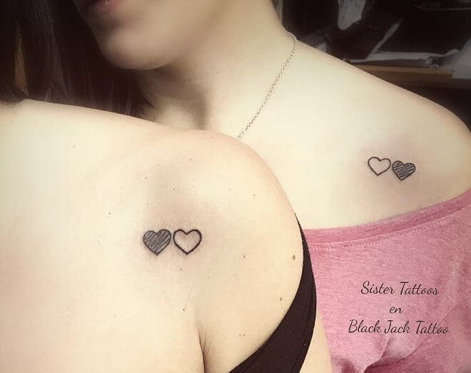 Mini Heart Sister Tattoo