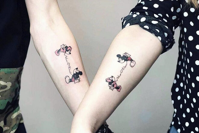Minniemouse Couple Tattoo