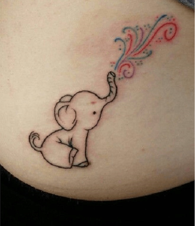 Party Baby Elephant tattoo
