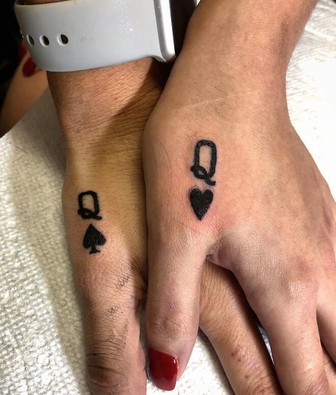 Queen of Hearts Best Friends Tattoo