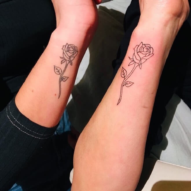 Rose Mother Daughter Tattoo