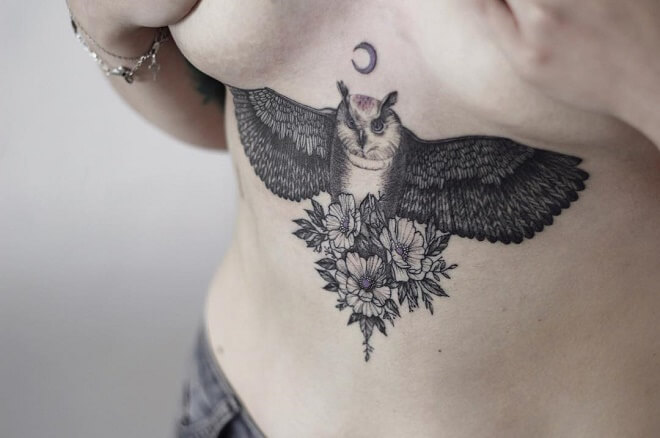 Sketche Owl Tattoo. 