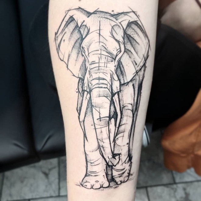 Sketchy elephant tattoos