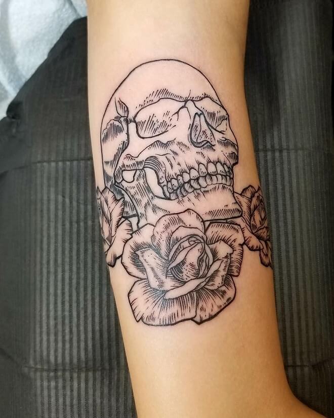 Skull and Roses tattoo