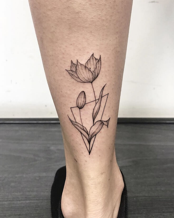 Stippling Lotus Tattoo