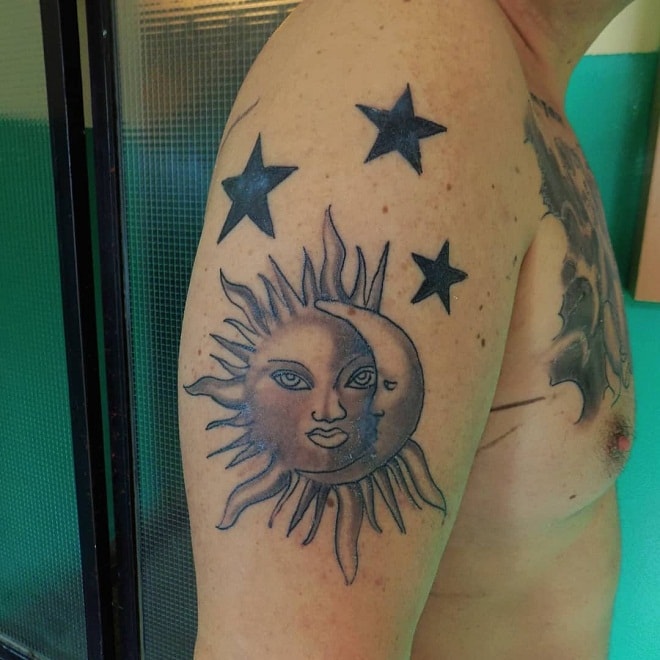 Sun Moon Star Tattoo