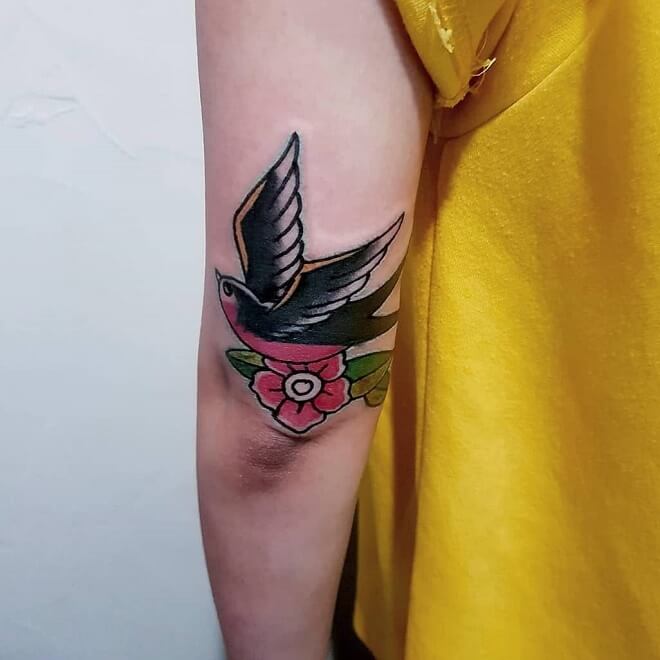 Swallow Traditional Tattoo