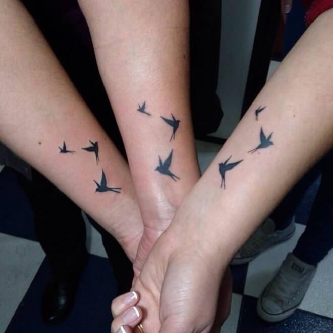 Three Sparrow Sister Tattoo