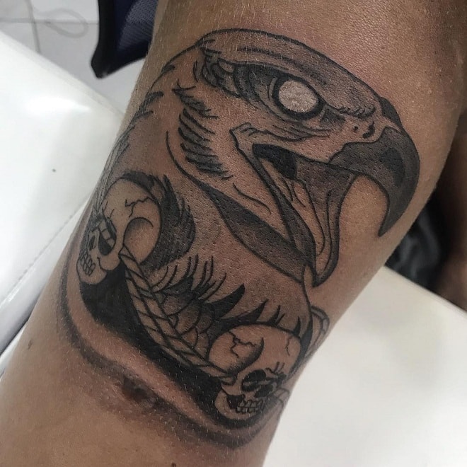 black work eagle tattoo