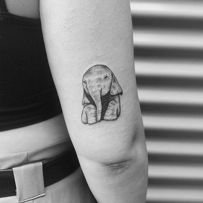 dot work elephant tattoo