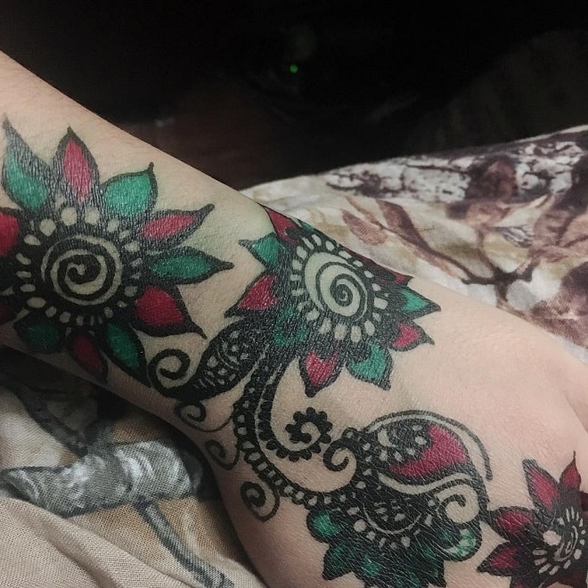 flowers henna tattoo