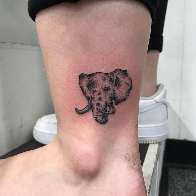 leg elephant tattoo