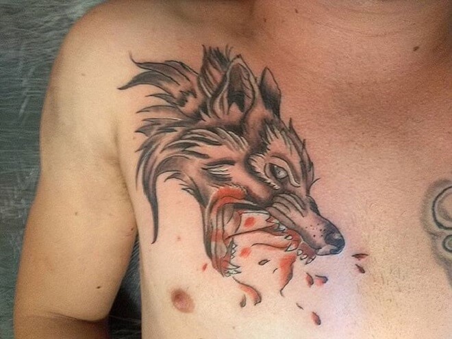 Angre Wolf Tattoo