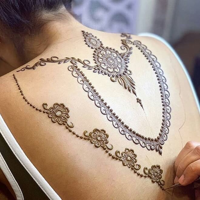 Back Side Cool Henna Tattoo