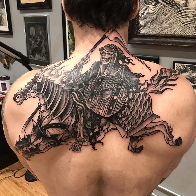 Back Side Grim Reaper Tattoo