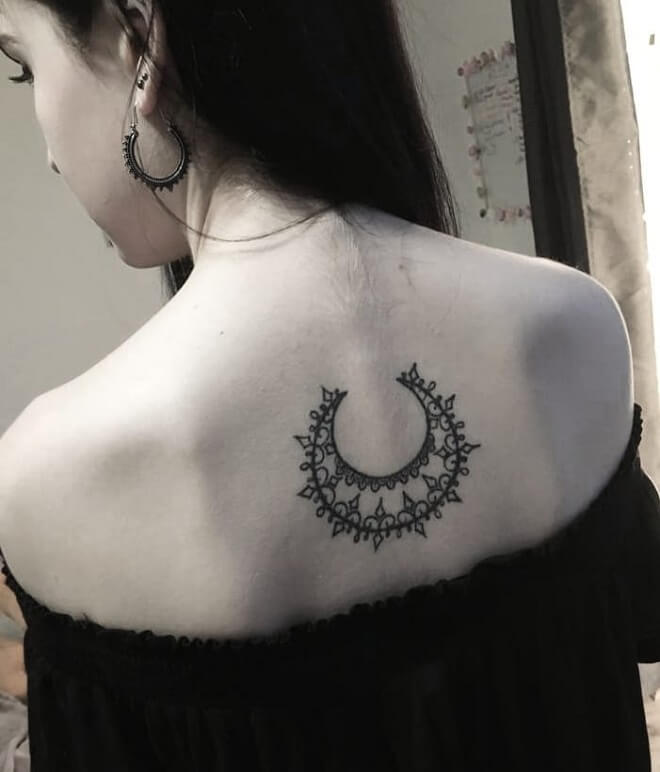 Back Side Moon Tattoo