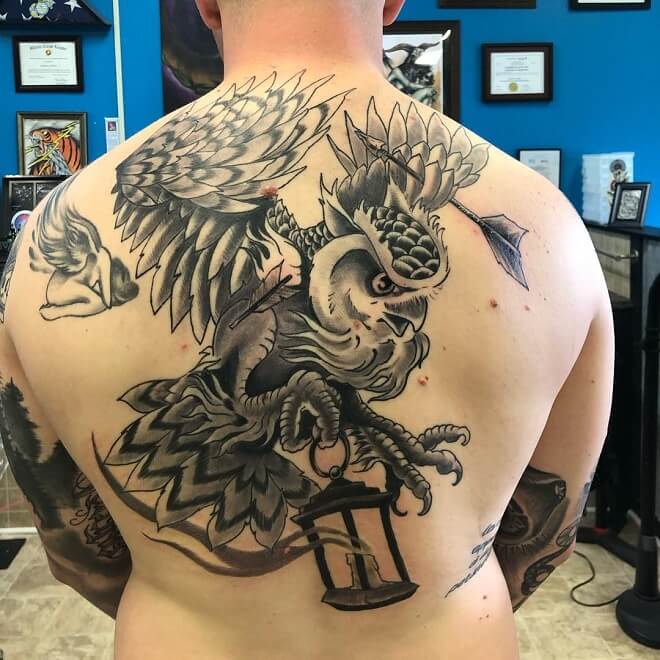 Back Side Owl Tattoo