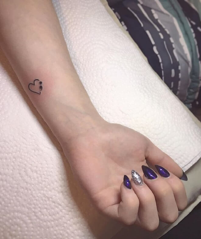 Beautiful Semicolon Tattoo