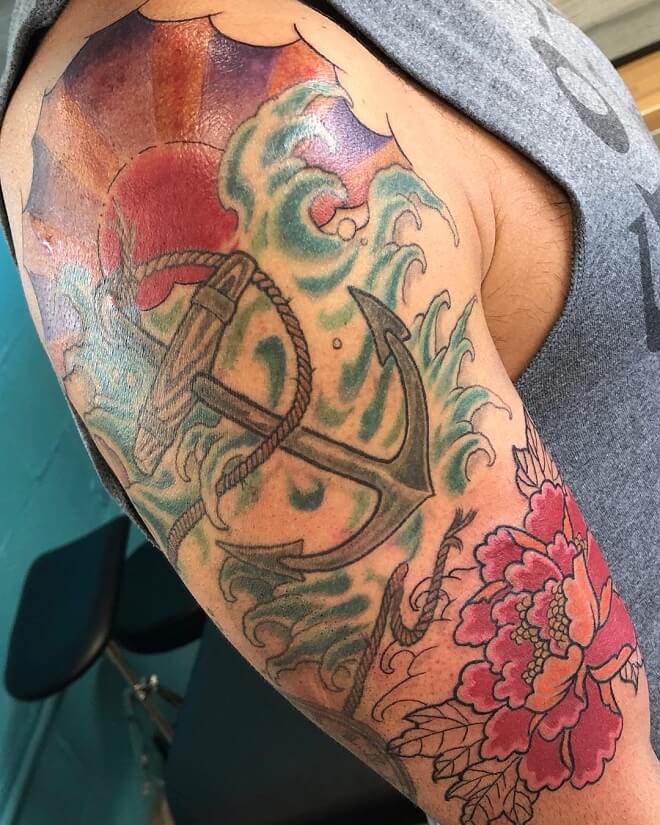 Bicep Anchor Tattoo