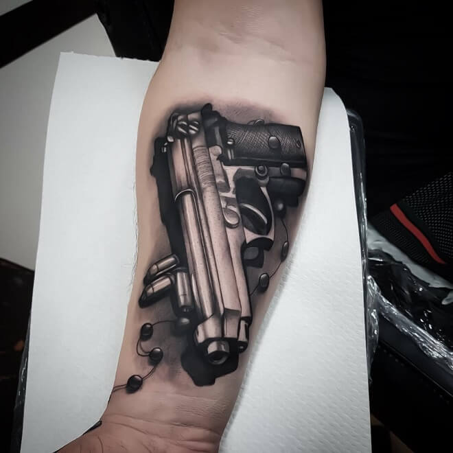 Black Gun Tattoo