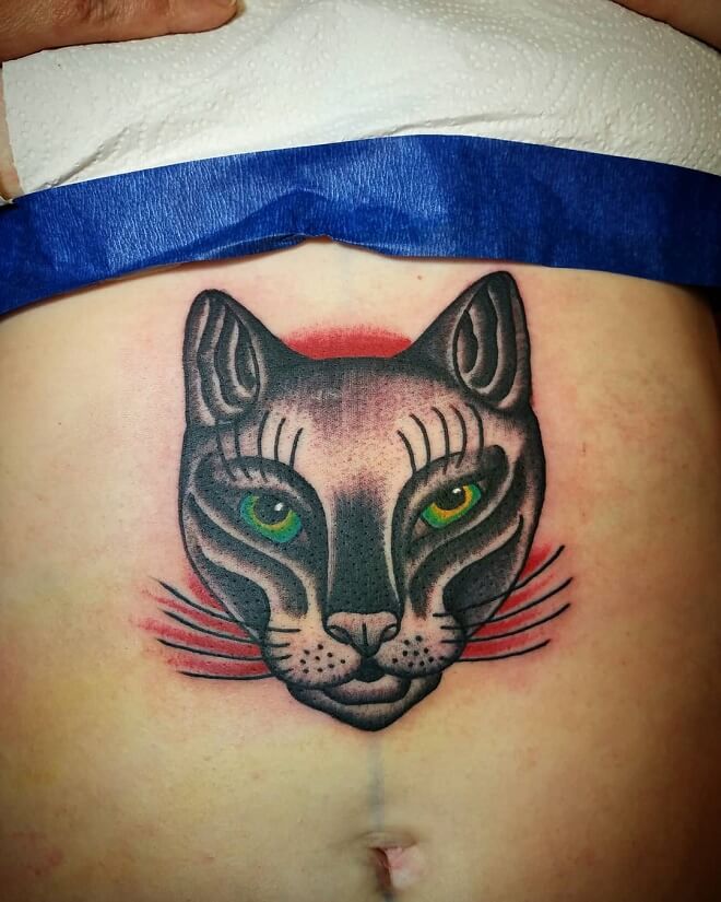 Bright And Bold Cat Tattoo