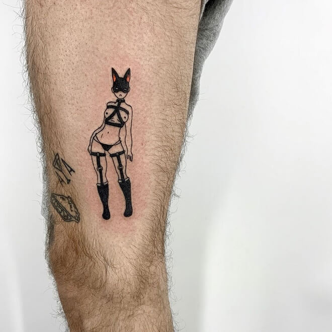 Bunny Leg Tattoo