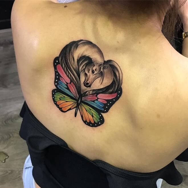 Butterfly Horse Tattoo