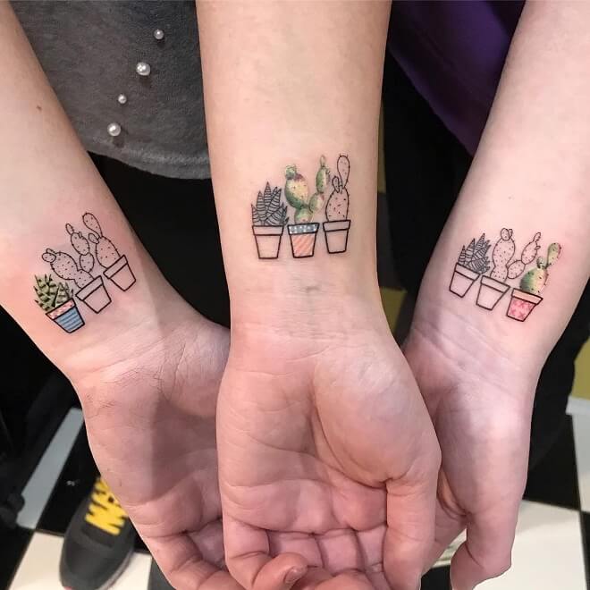 Cactus Friendship Tattoo