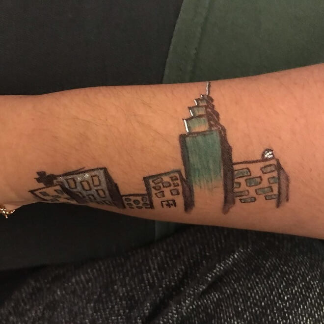 City Sketch Tattoo