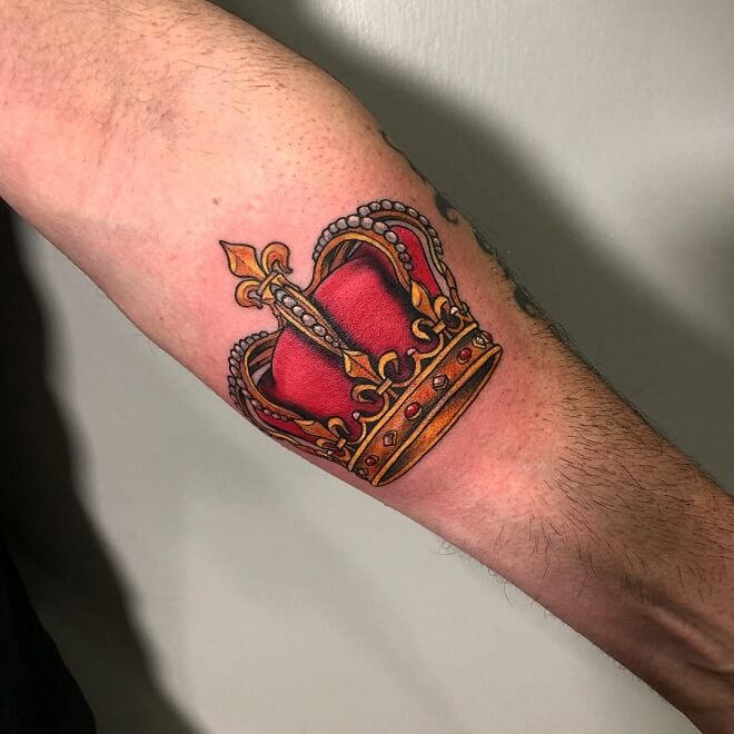 Colorful Crown Tattoo