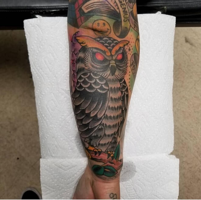Cover Up Owl Tattoo