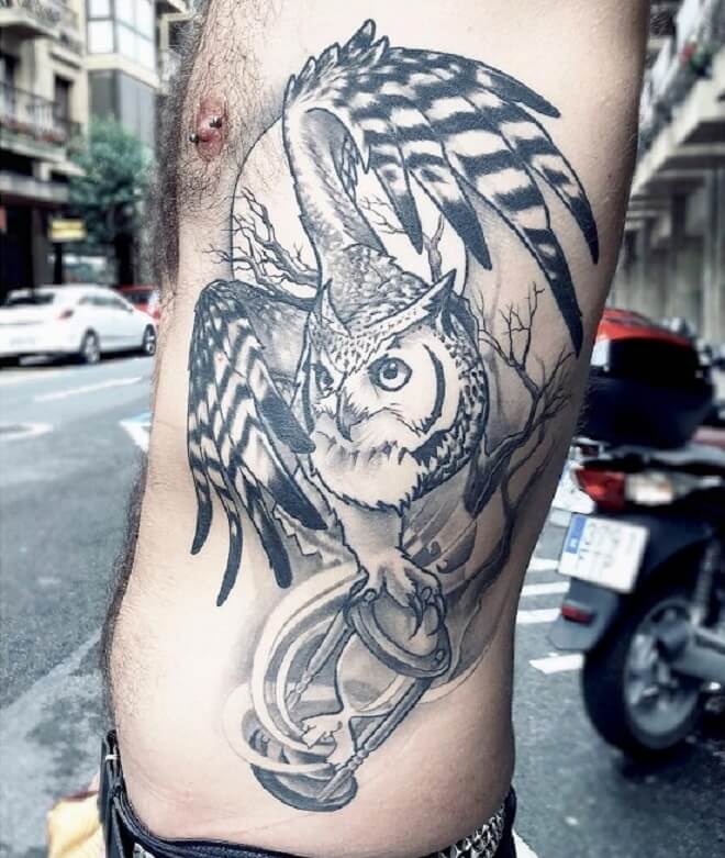 Custom Owl Tattoo