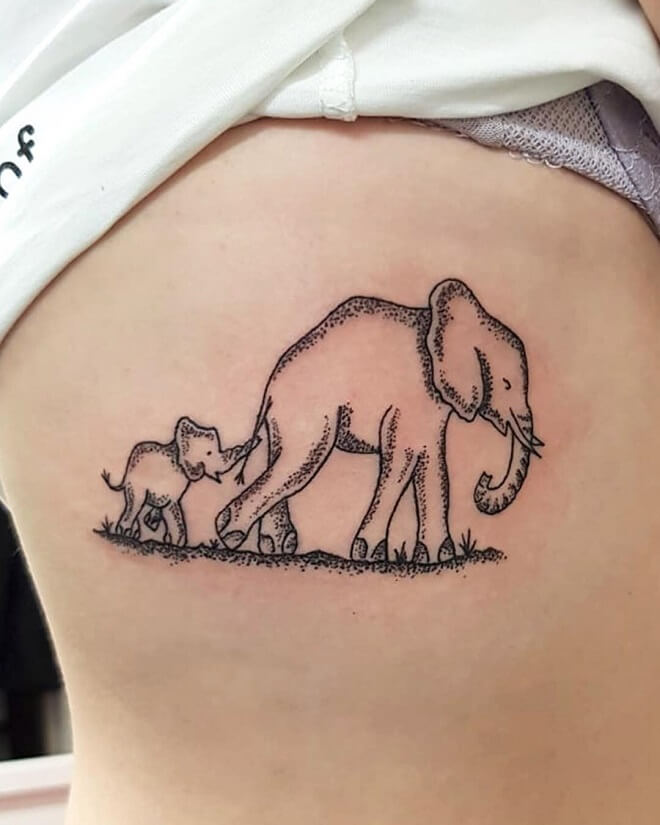 Cute Elephant Tattoo for Women