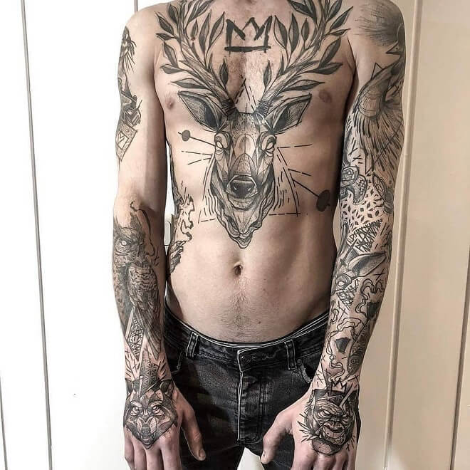 Dark Chest Tattoo