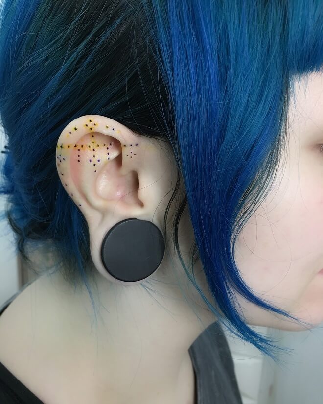 Dots Ear Tattoo