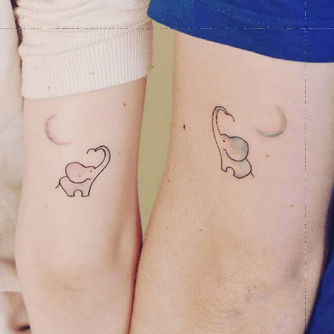 Elephant Matching Tattoo