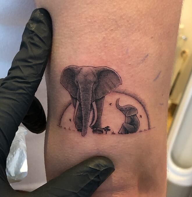 Elephant Tattoo Love