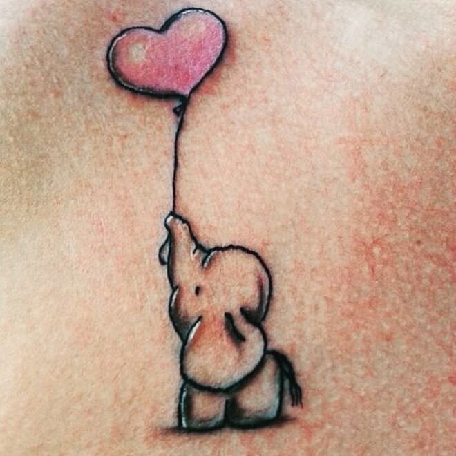 Elephant Tattoo With Heart