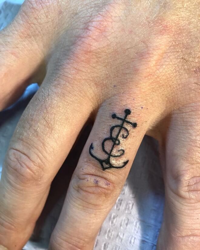 Finger Anchor Tattoo