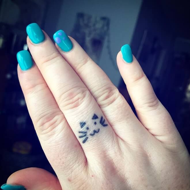 Finger Cat Tattoo