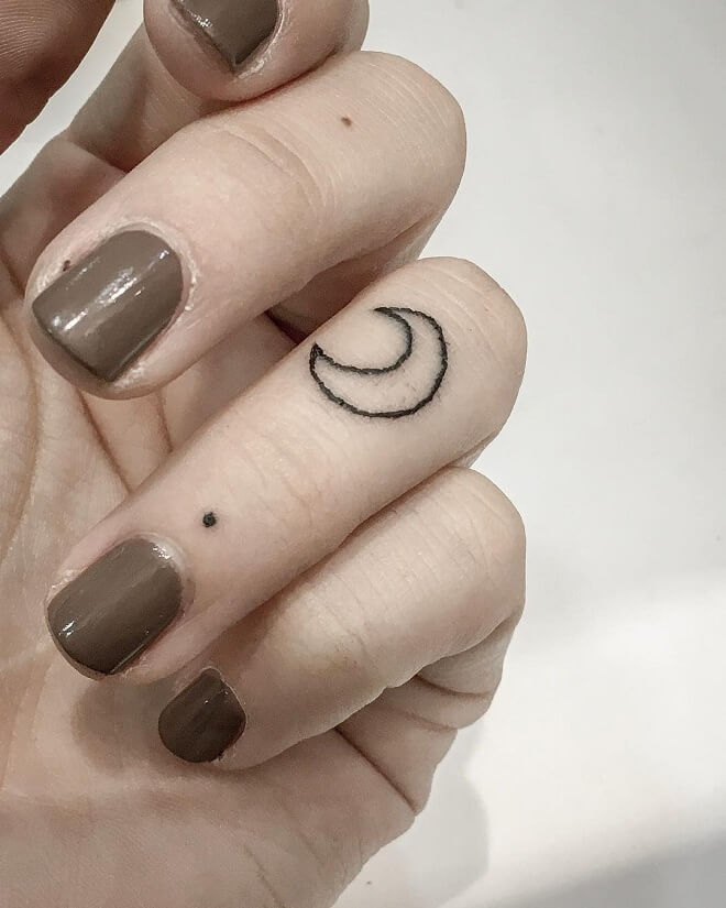 Finger Moon Tattoo