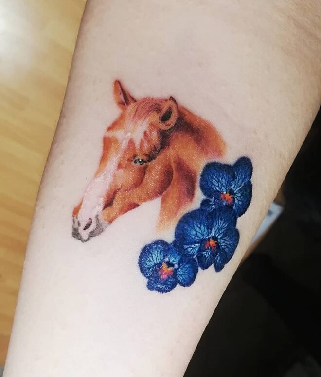 Flower Horse Tattoo