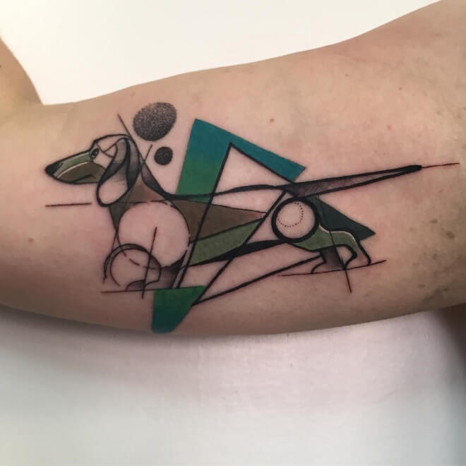 Geometric Dog Tattoo